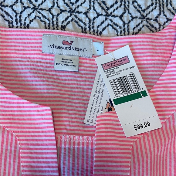 Vineyard Vines Malibu Pink Striped Dress - Picture 9 of 9
